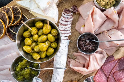antipasto platter olives salami cheese